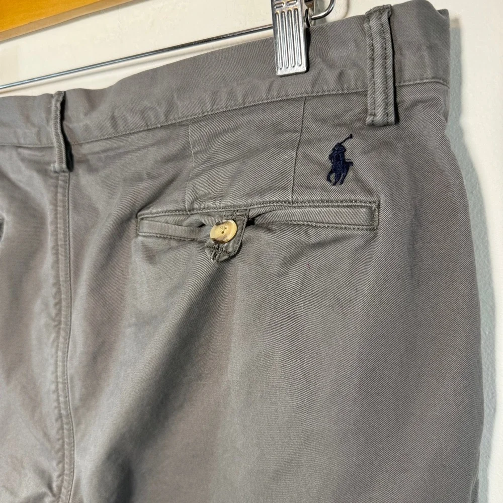 Polo Ralph Lauren‎ Chino Pants Grey Stretch Straight Fit Preppy Classic 34/32